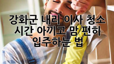 강화군 내리 이사, 청소 시간 아끼고 맘 편히 입주하는 법 🏡✨