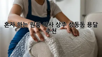 혼자 하는 원룸 이사? 상주 성동동 용달 추천!